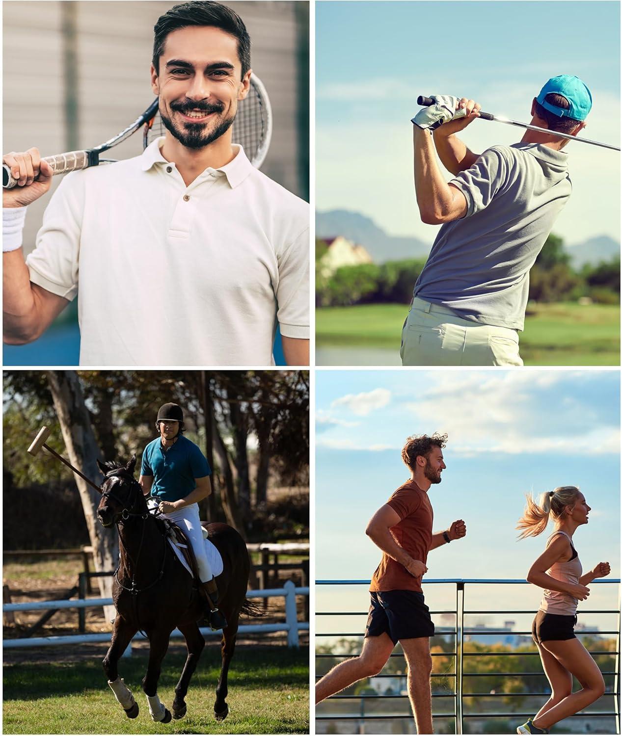 imageZITY Mens Athletic Polo Shirts Performance Short Sleeve TShirts Golf Sports Hiking PolosDark Grey