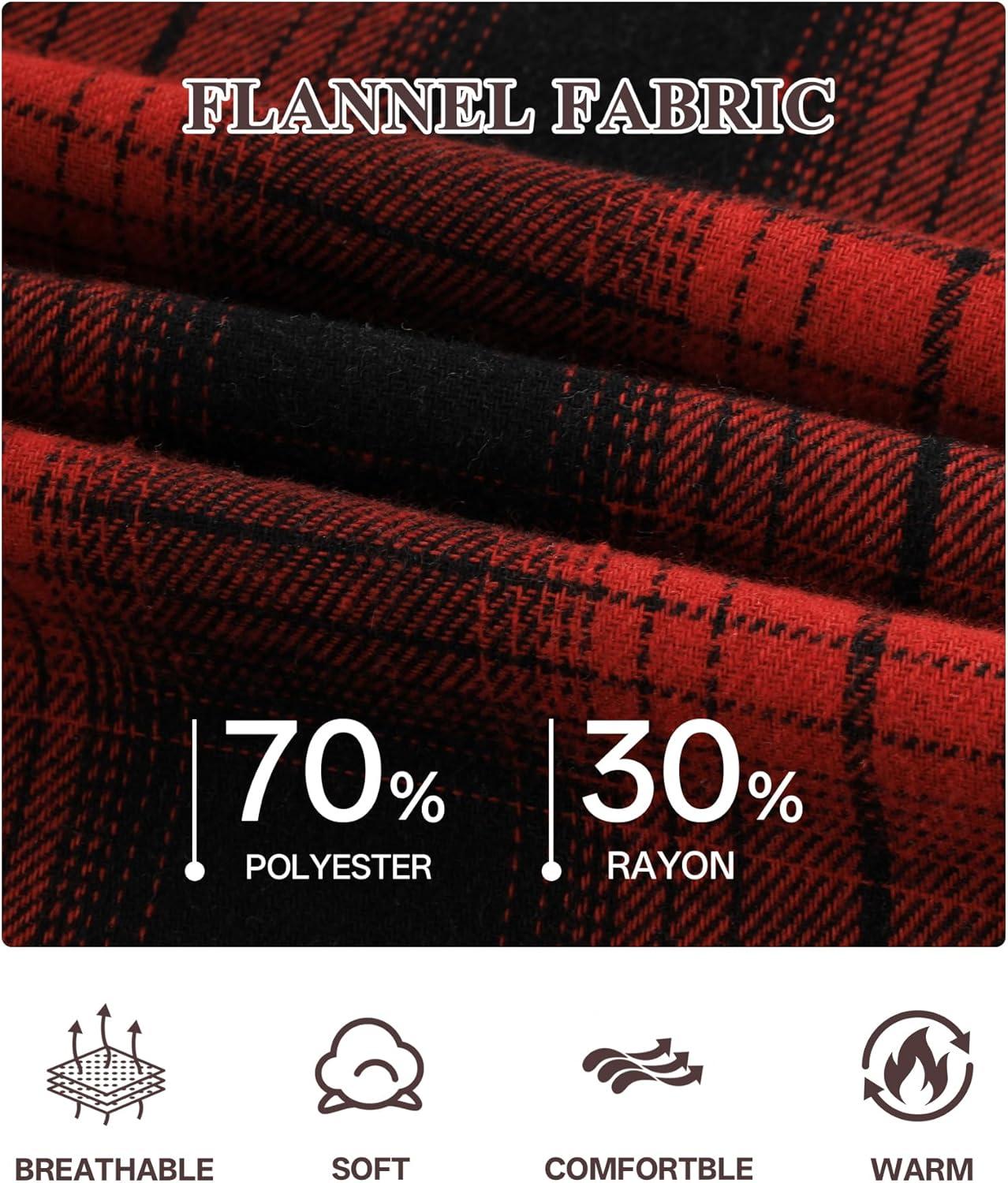 imageZITY Mens Cotton Linen Zip up Hoodies Long Sleeve Casual Tops Plaid Flannel Shirt with HoodBlack Red