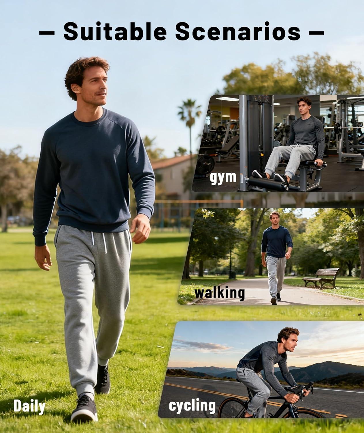 imageZITY Mens Fleece Lined Sweatpants Thick Warm Joggers Pants Sherpa Athletic Track Pants with PocketsBlack