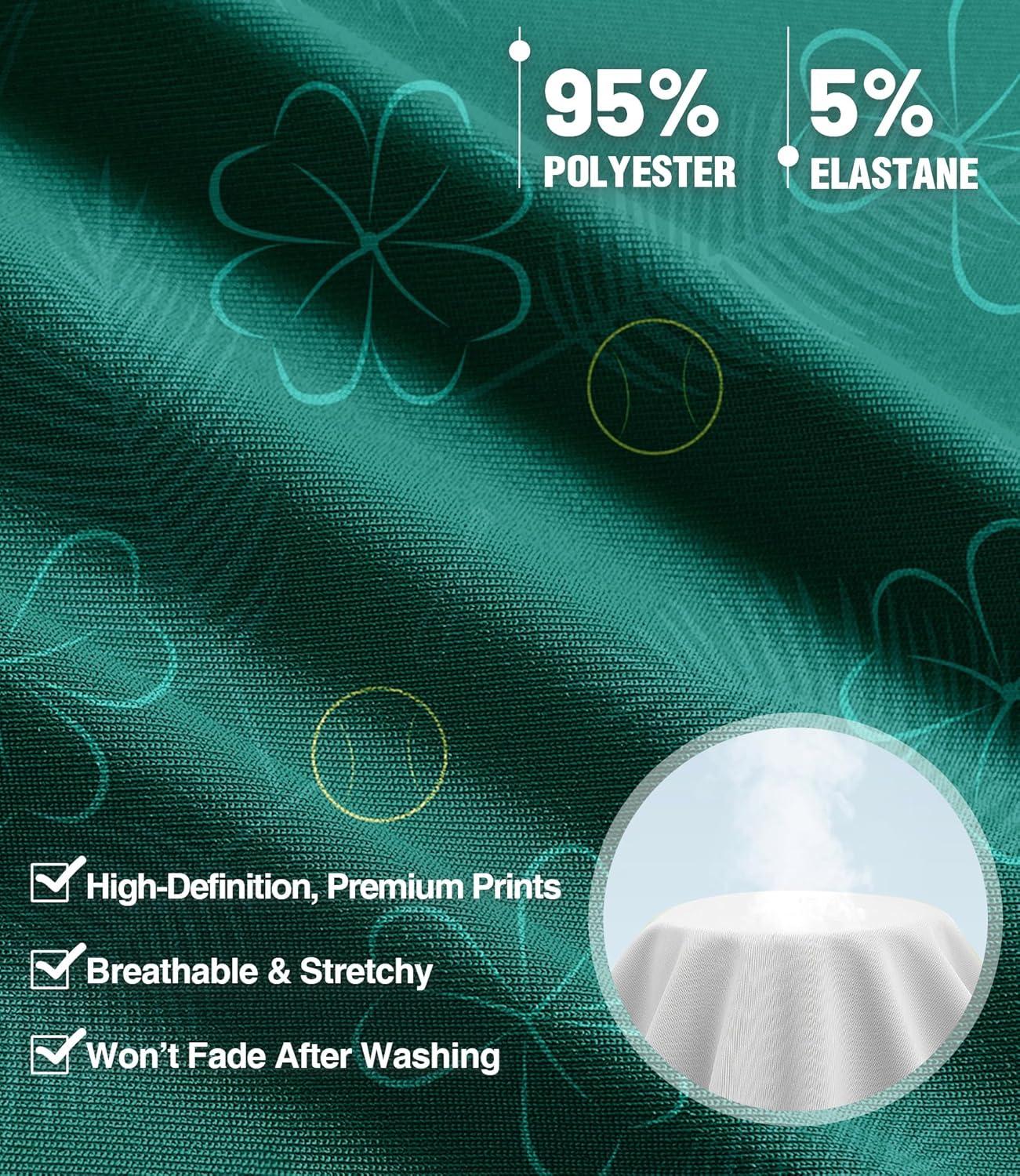 imageZITY Mens Golf Polo Shirt Short Sleeve Performance Moisture Wicking Collared Print Shirt for Golf and Casual WearClover Golf