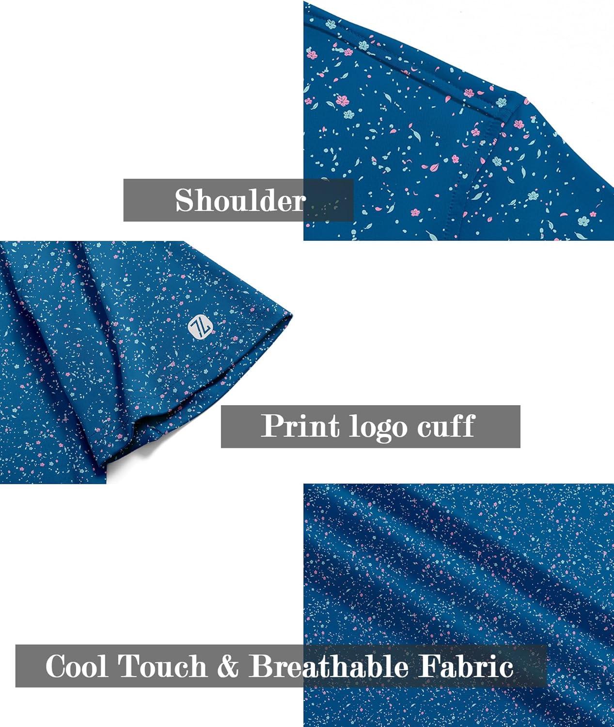 imageZITY Mens Golf Shirt Short Sleeve Moisture Wicking Performance Daily Casual Print Patterns Collared Golf Polo Shirts for MenIndigo