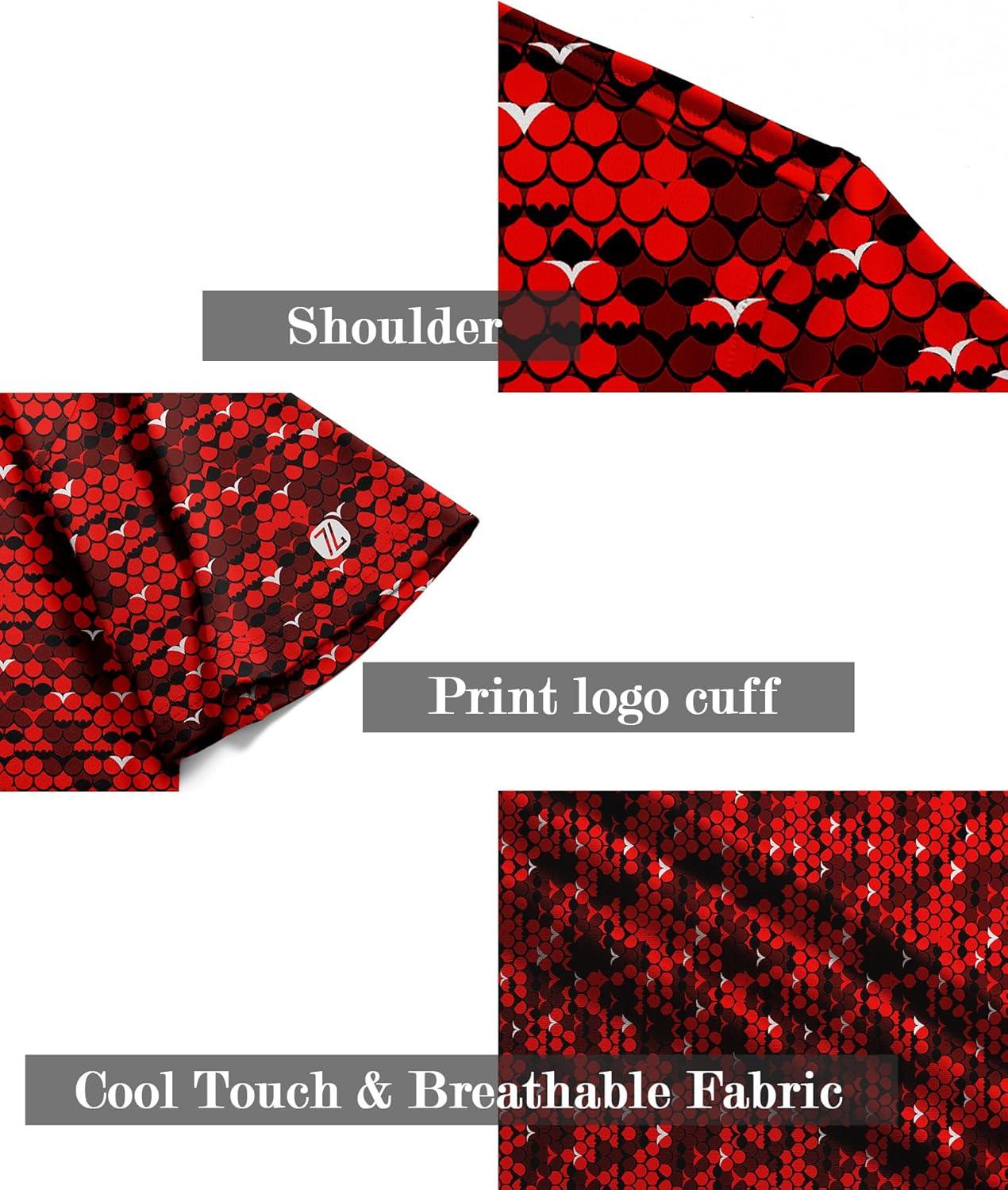 imageZITY Mens Golf Shirt Short Sleeve Moisture Wicking Performance Daily Casual Print Patterns Collared Golf Polo Shirts for MenWine Red