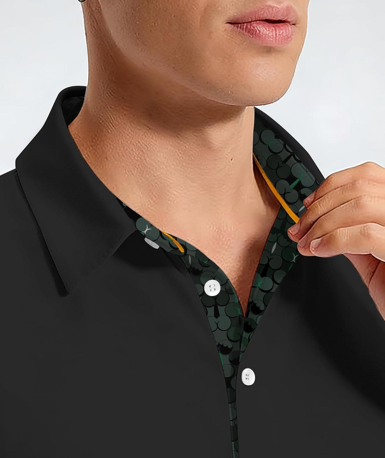 imageZITY Mens Golf Shirt Short Sleeve Moisture Wicking Polo Shirts for Men Performance Casual Stretchy Collared Polo ShirtBlack