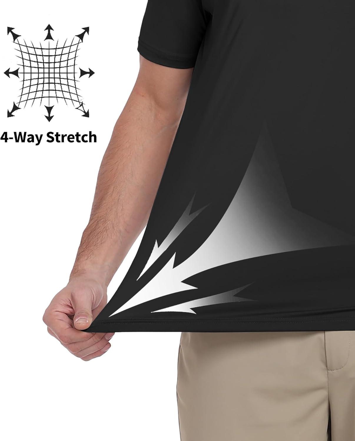 imageZITY Mens Golf Shirt Short Sleeve Moisture Wicking Polo Shirts for Men Performance Casual Stretchy Collared Polo ShirtBlack