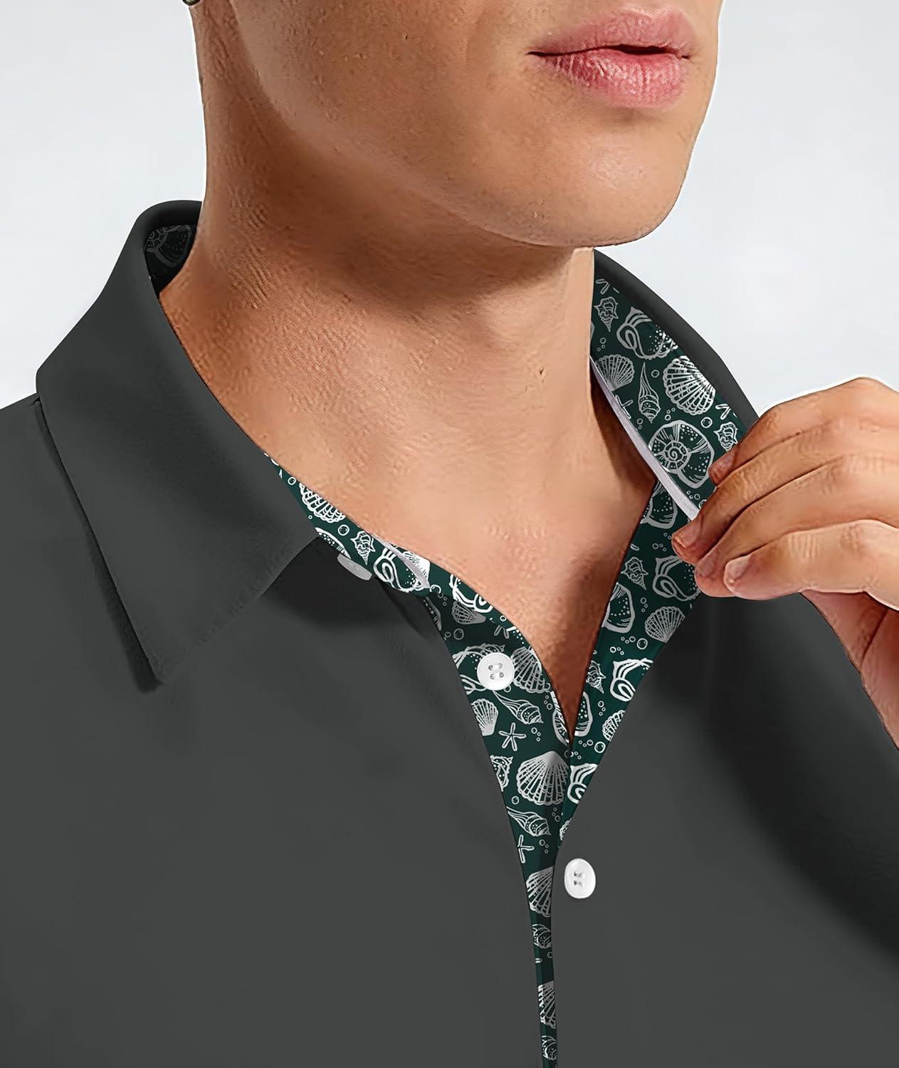imageZITY Mens Golf Shirt Short Sleeve Moisture Wicking Polo Shirts for Men Performance Casual Stretchy Collared Polo ShirtGrey