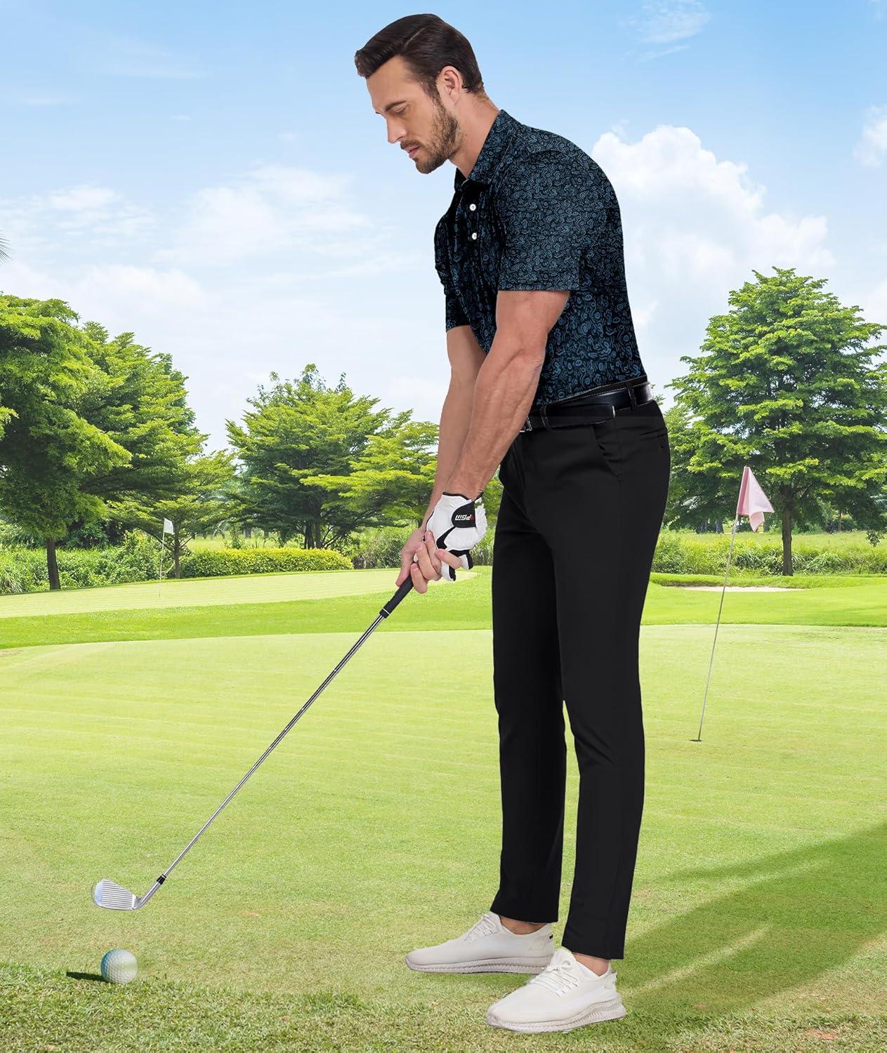 imageZITY Mens Golf Shirts Short Sleeve Moisture Wicking Performance Print Patterns Casual Collared Golf Polo Shirt for MenNavy Graffiti