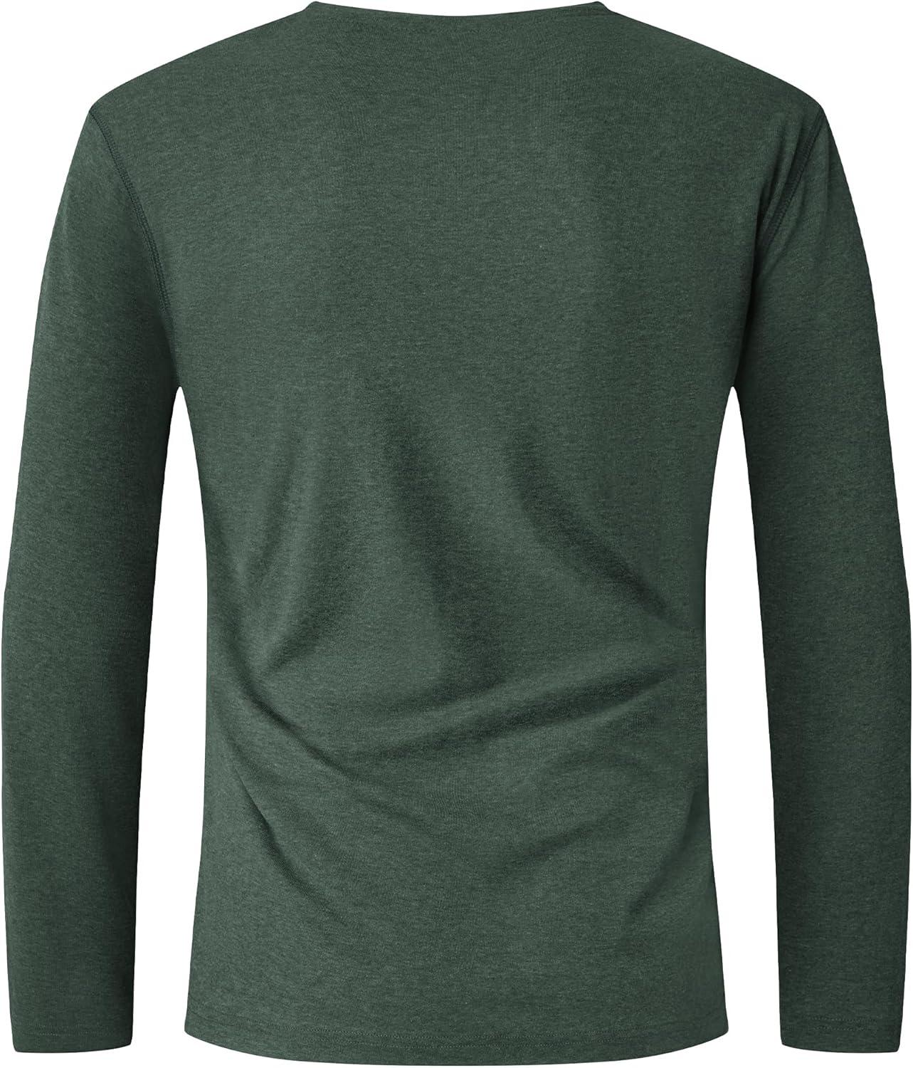 imageZITY Mens Henley Shirt Long Sleeve with Pocket Classic Casual Shirt for Men Fashion Pullover Tee Shirts01army Green