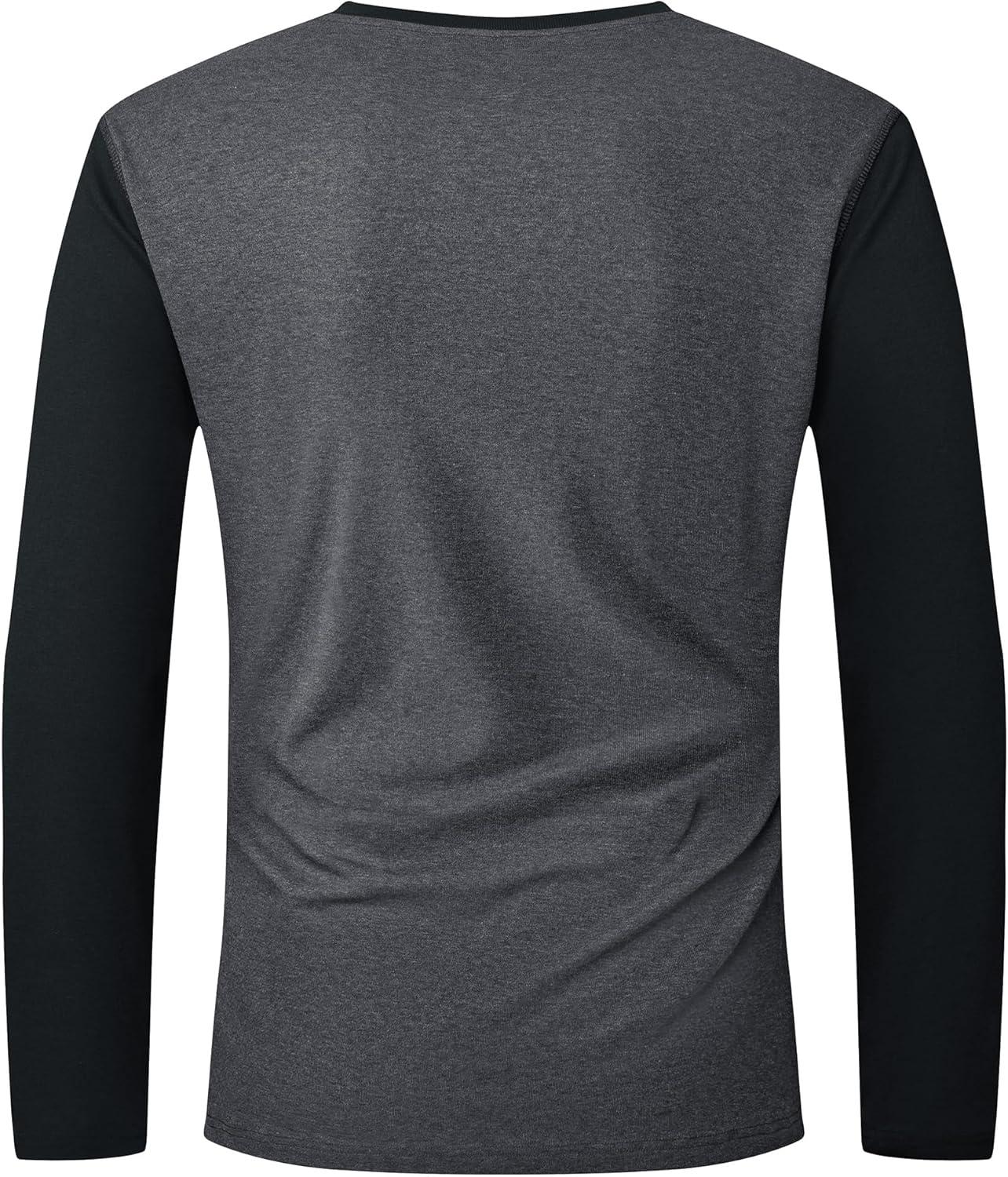 imageZITY Mens Henley Shirt Long Sleeve with Pocket Classic Casual Shirt for Men Fashion Pullover Tee Shirts01black