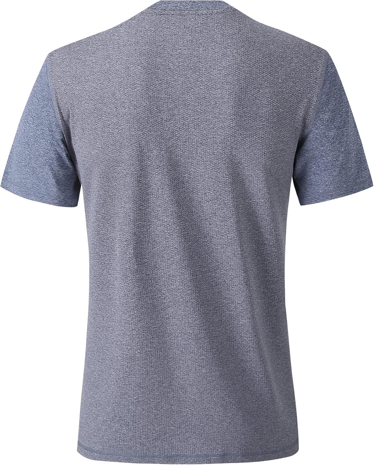 imageZITY Mens Henley Shirts Short Sleeve Pocket Shirts for Man Casual Summer Shirts with 3 Buttons1blue Gray