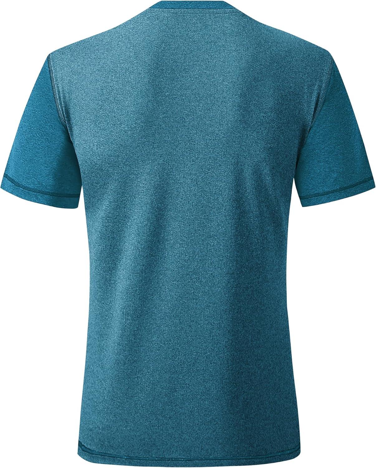 imageZITY Mens Henley Shirts Short Sleeve Pocket Shirts for Man Casual Summer Shirts with 3 Buttons1blue Green