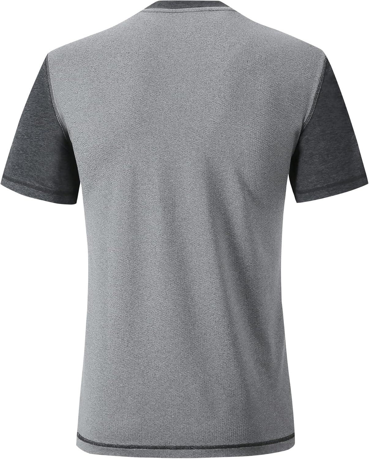 imageZITY Mens Henley Shirts Short Sleeve Pocket Shirts for Man Casual Summer Shirts with 3 Buttons1dark Grey