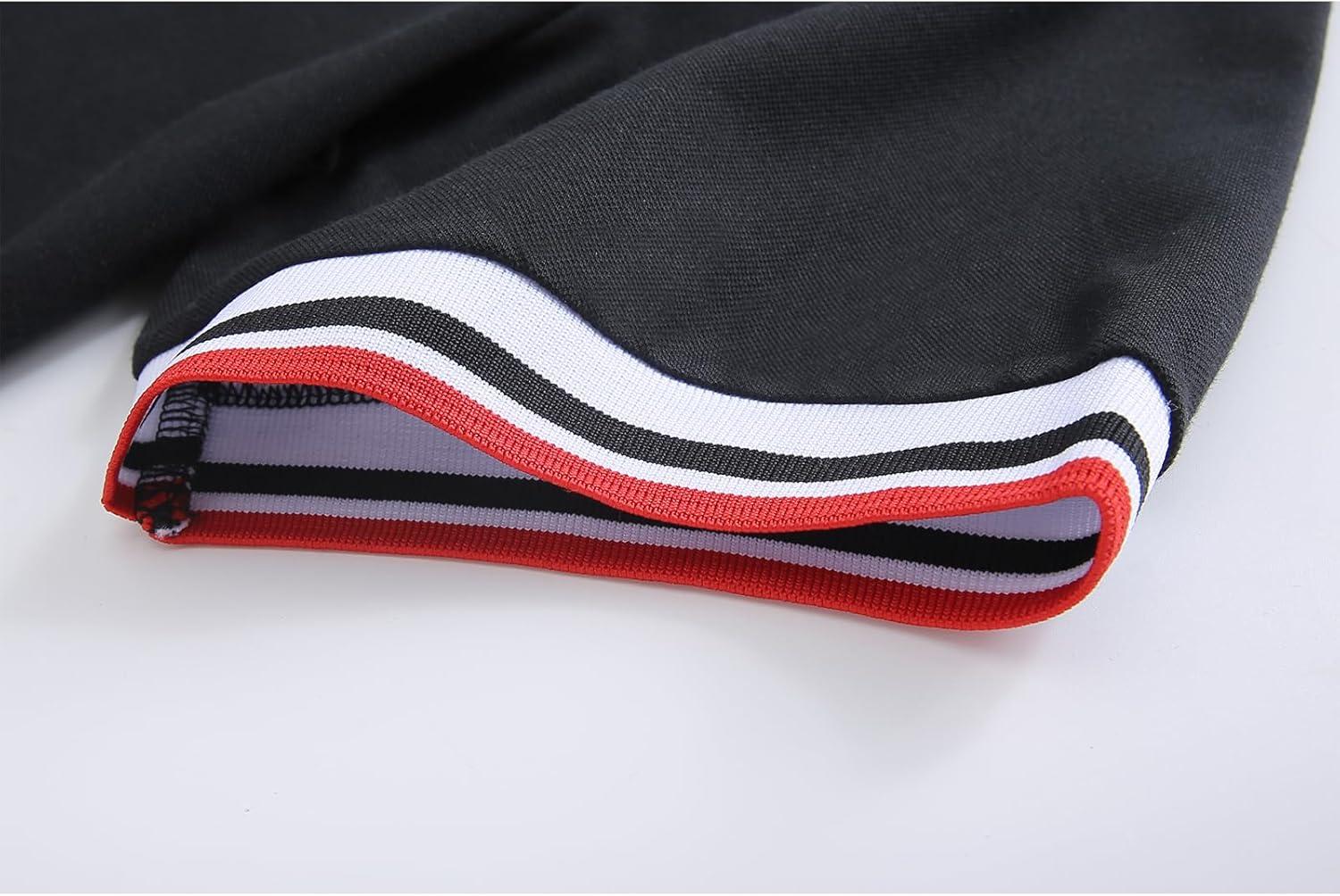 imageZITY Mens Polo Shirts Casual Classic Short Sleeve Contrast Collar Polo T Shirts Moisture Wicking Golf ShirtBlack