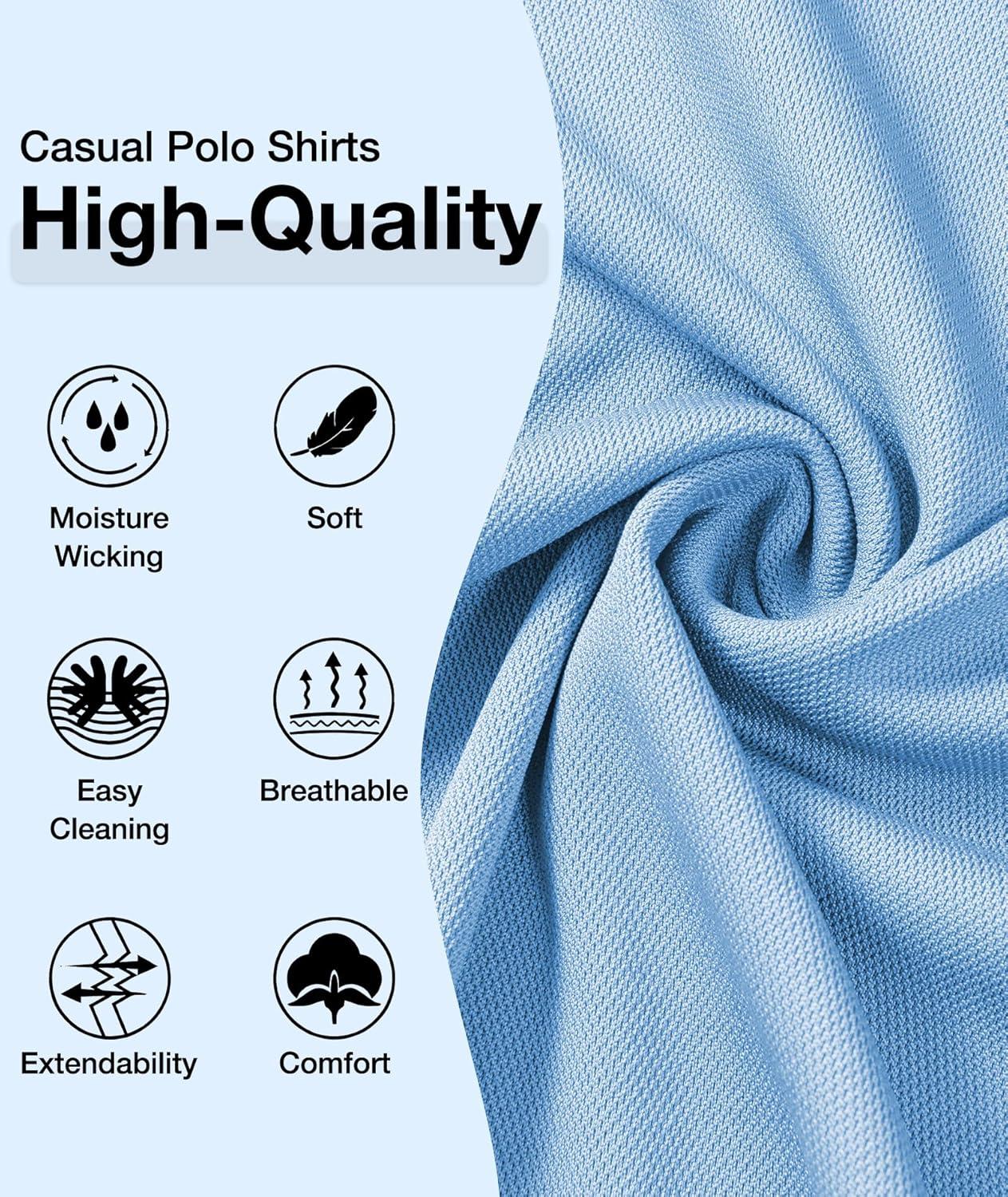 imageZITY Mens Polo Shirts Casual Short Sleeve Athletic TShirts Classic Contrast Collar Shirt with Pocket