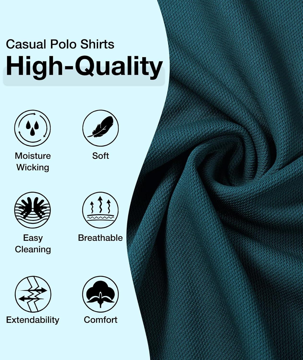 imageZITY Mens Polo Shirts Casual Short Sleeve Athletic TShirts Classic Contrast Collar Shirt with PocketDark Duck Blue