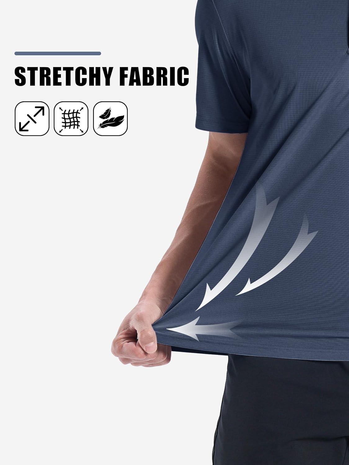 imageZITY Mens Polo Shirts Short Sleeve Performance Moisture Wicking Work Golf ShirtDark Grey
