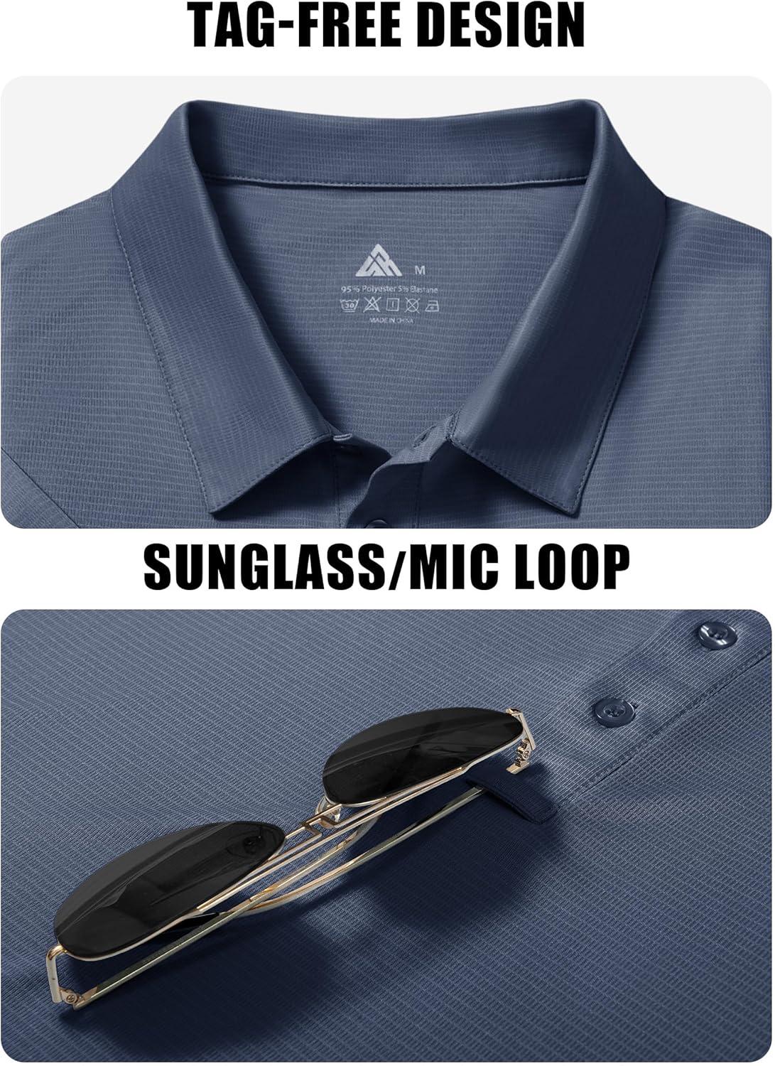 imageZITY Mens Polo Shirts Short Sleeve Performance Moisture Wicking Work Golf ShirtDark Grey
