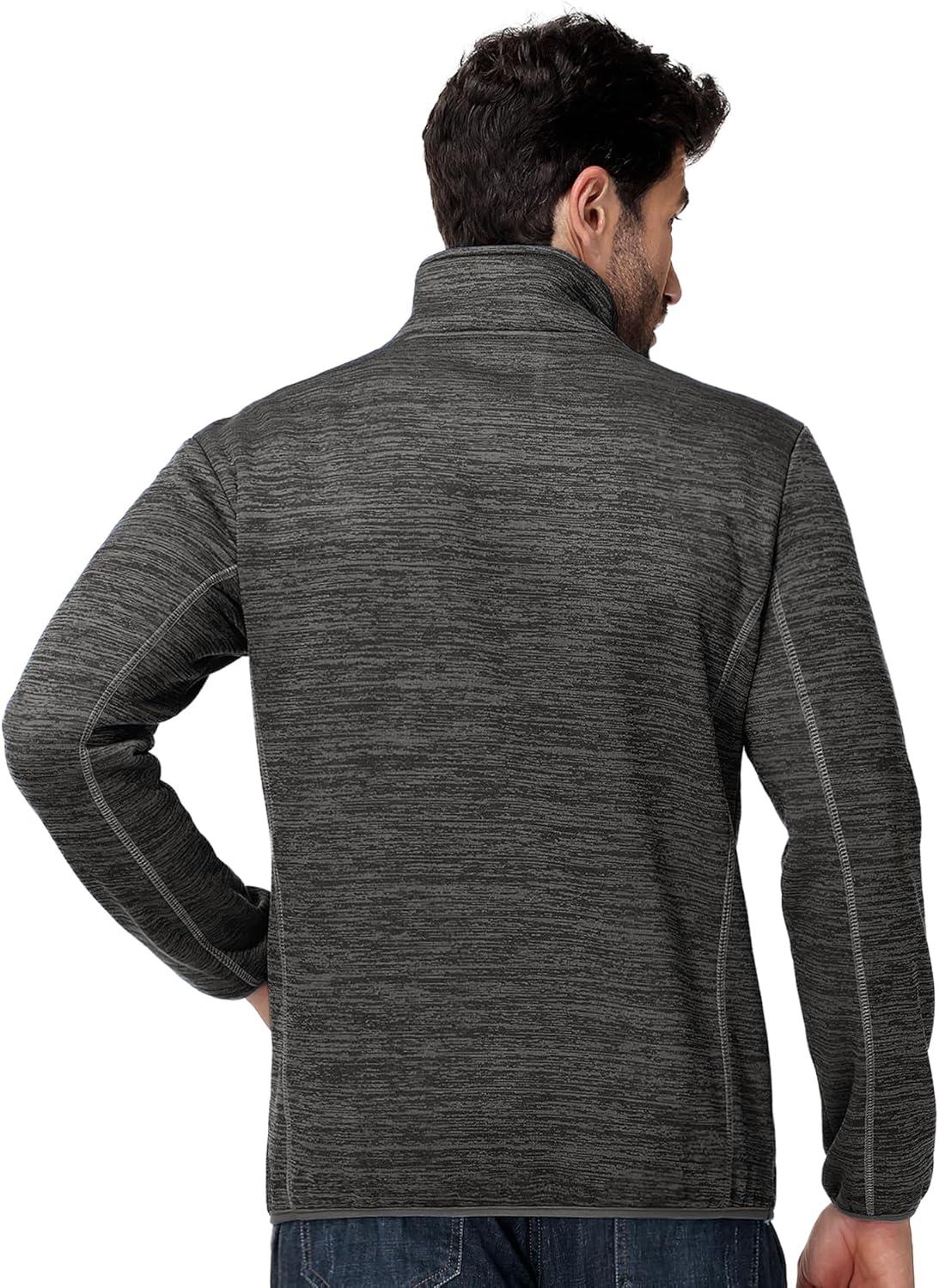 imageZITY Mens Quarter Zip Pullover Mock Neck Fleece Lined Thermal Sweatshirt with Pocket Polo SweatersDark Grey