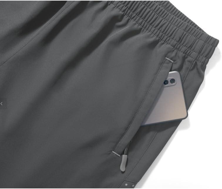 imageZITY Mens Running Athletic Shorts with Zipper Pockets 7 Lightweight Moisture Wicking Sports Gym Basketball Hiking WorkoutZ Mountain Gray