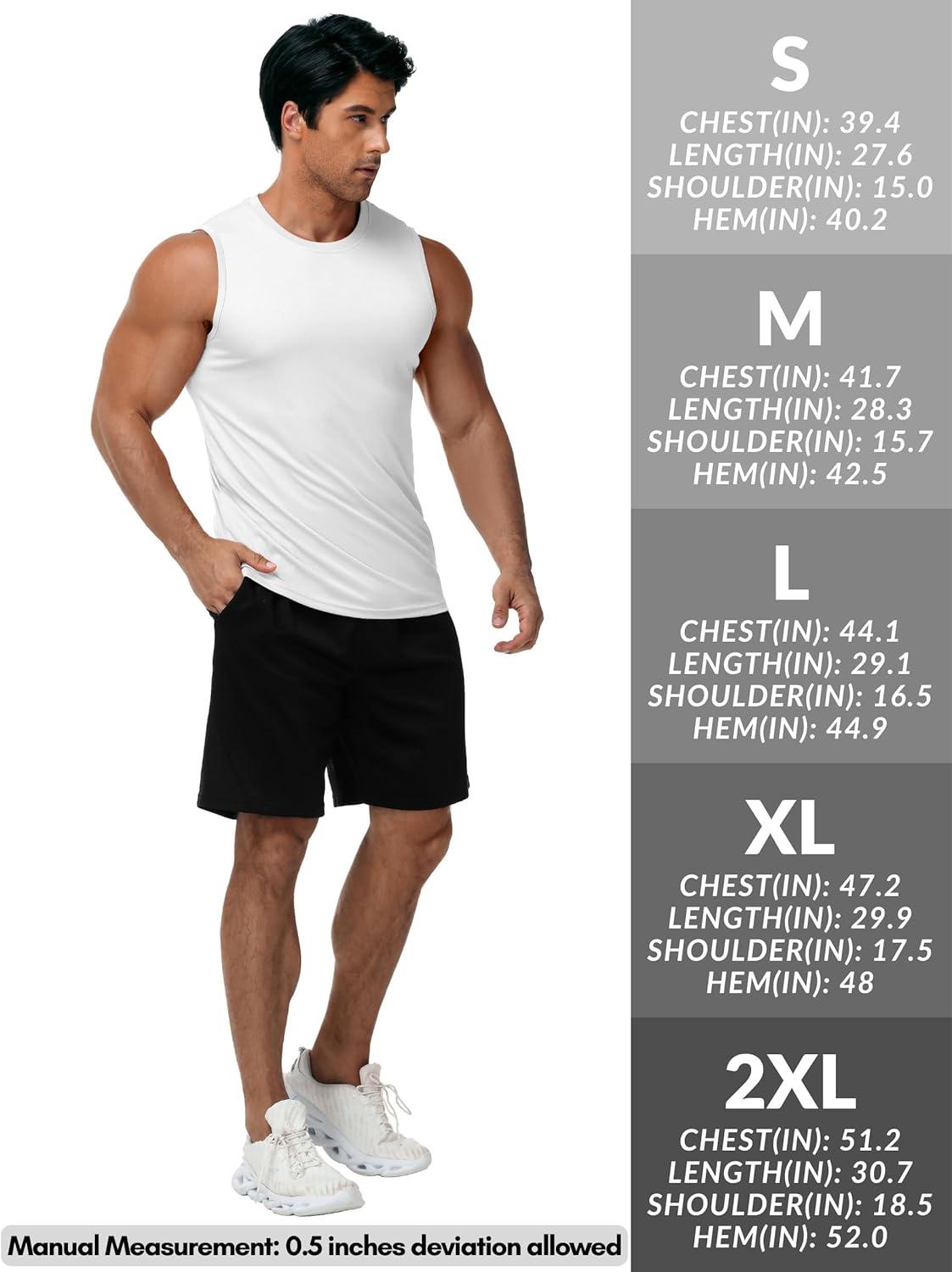 imageZITY Mens Sleeveless Shirts Quick Dry Tank Tops UPF 50 Workout Gym Muscle Shirts for Running Bodybuilding Summer BeachWhite