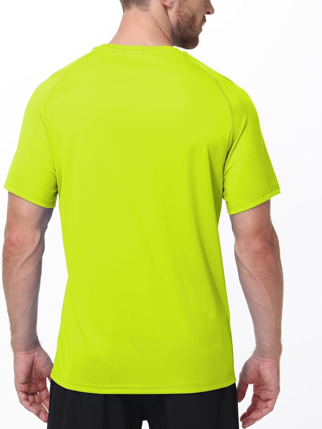 imageZITY Mens UPF 50 Rash Guard Swim Shirt Short Sleeve UV Protection for Swimming Surfing Beach Quick Dry LightweightGreen
