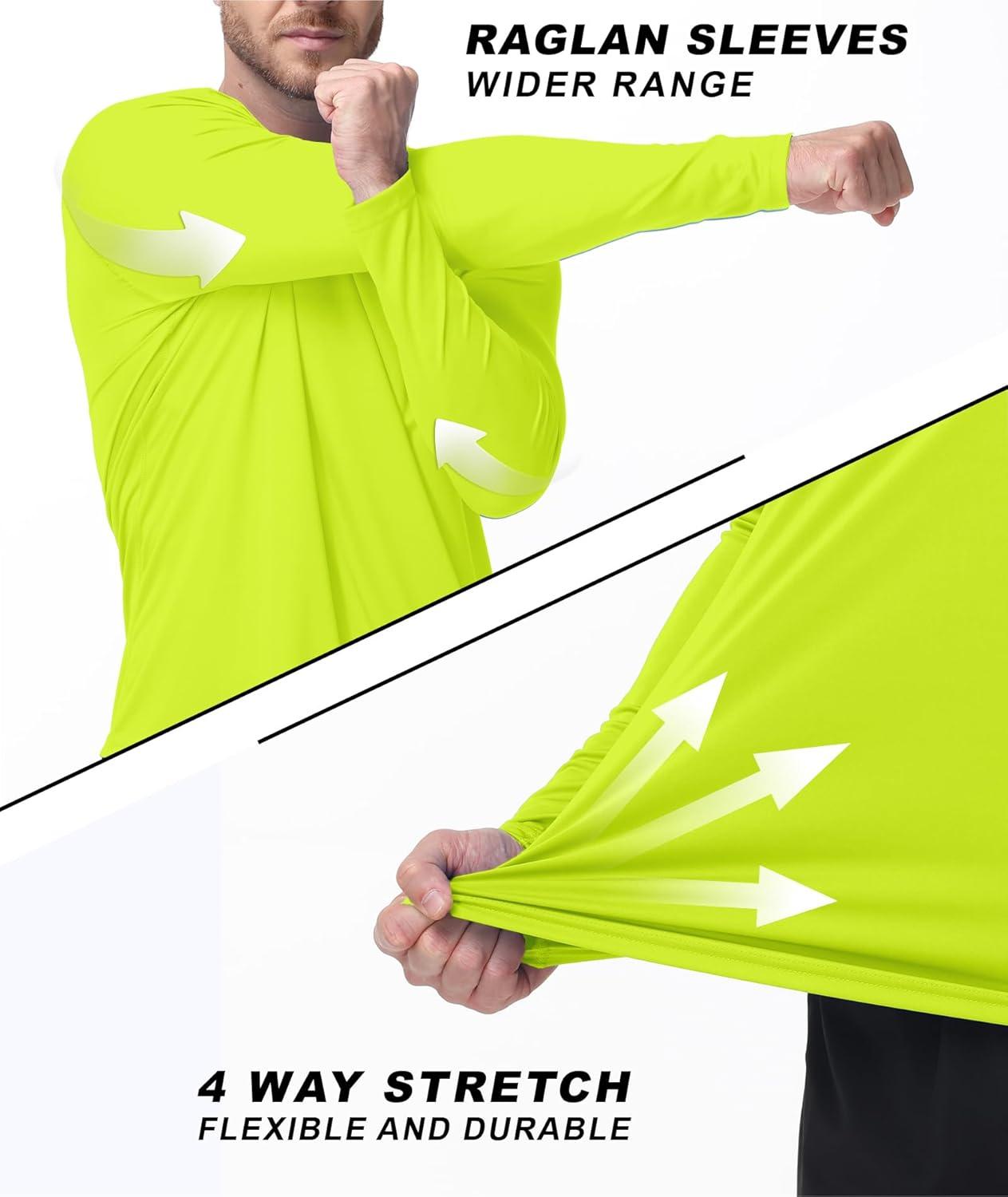 imageZITY Mens UPF 50 Sun Protection Shirts Long Sleeve Lightweight Rash Guard UV SPF Fishing Hiking Running Workout TShirtKelly Green