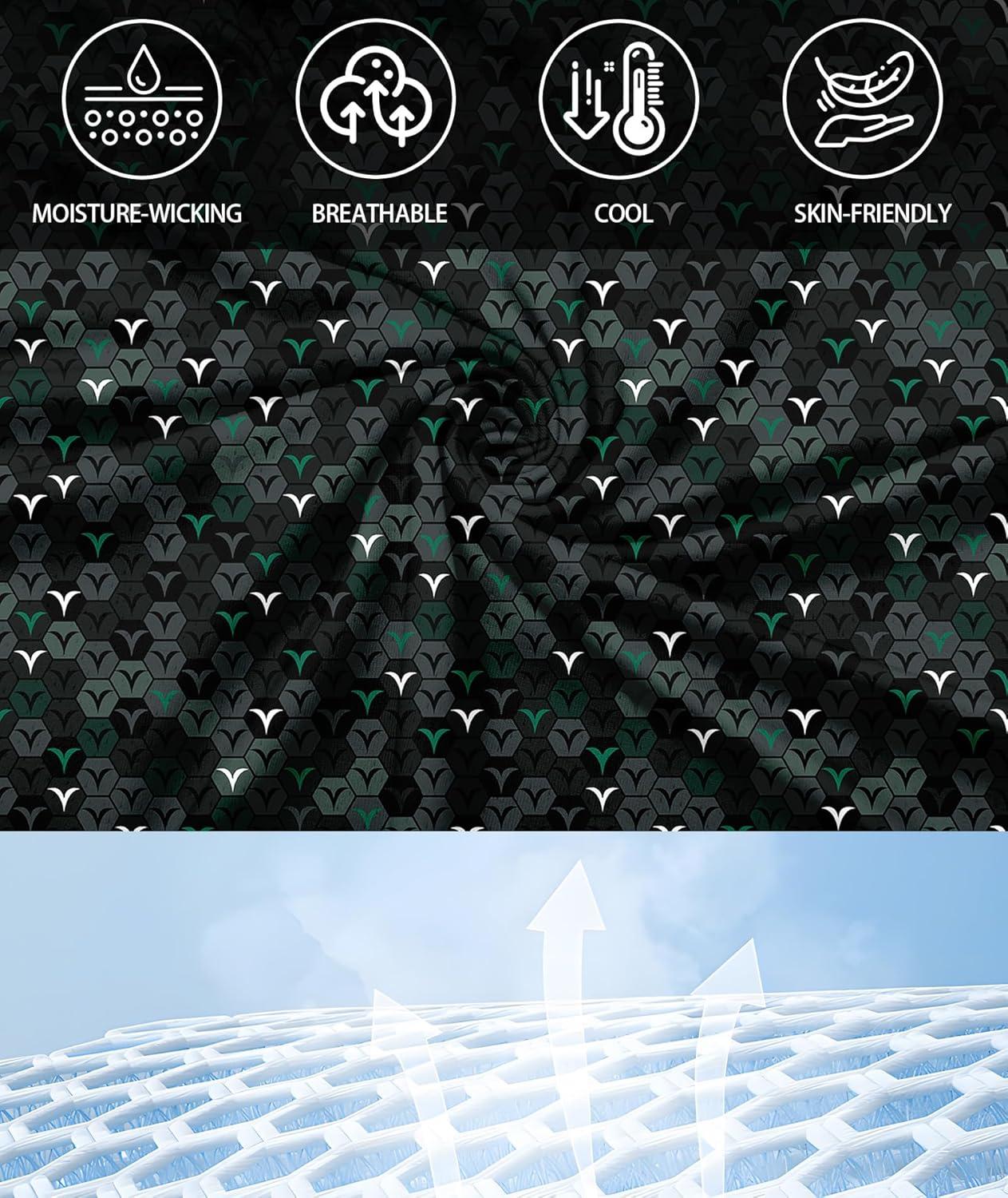 imageZITY Select Mens Golf Polo Shirts 50 UPF Short Sleeve QuickDry Performance Print Golf ShirtDark Green Pentagon
