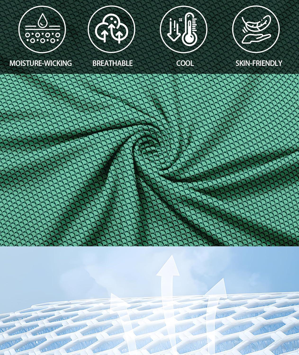 imageZITY Select Mens Golf Polo Shirts 50 UPF Short Sleeve QuickDry Performance Print Golf ShirtGreen Golf