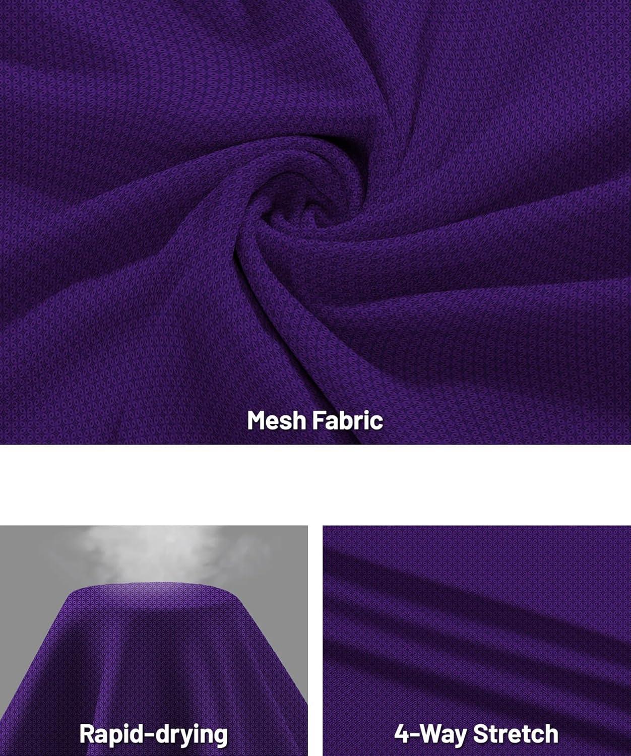 imageZITY Select Mens Golf Shirts Short Sleeve Print Performance Polo Moisture Wicking Casual Collared Golf Shirts for MenPurple Oval