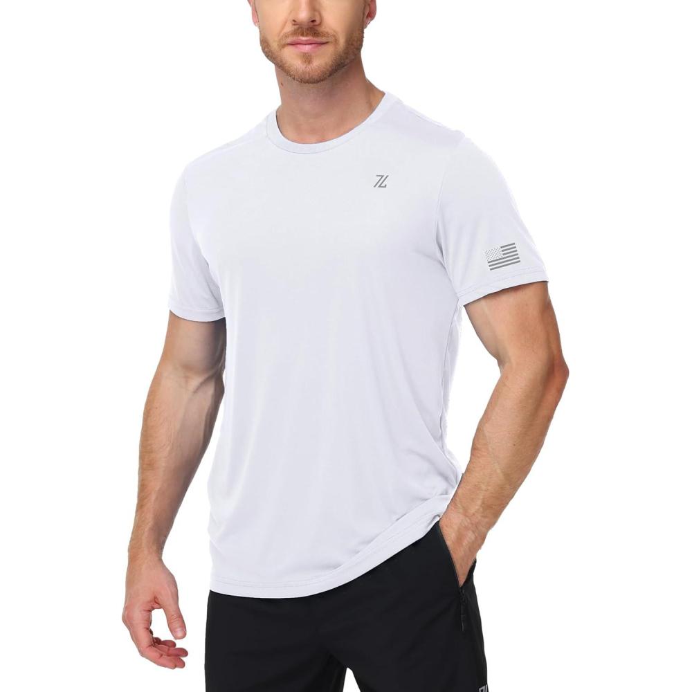 imageSwim TShirts for Men UPF 50 Sun Protection Rash Guard Fast Dry Moisture Wicking for Athletic Activities amp FishingWhite