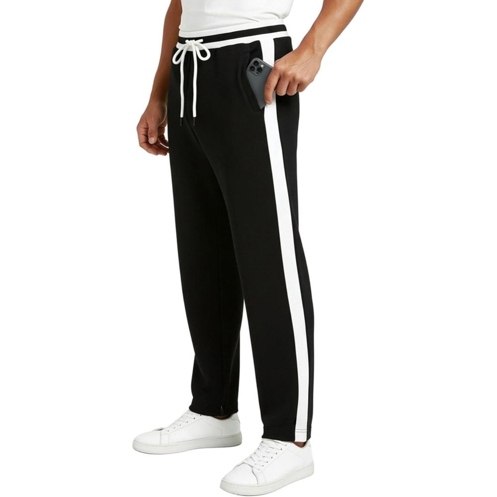imageZITY Mens Fleece Sweatpants with Pockets Sherpa Lined Joggers Winter Warm Athletic Gym Thermal Pants for Running JoggingBlack