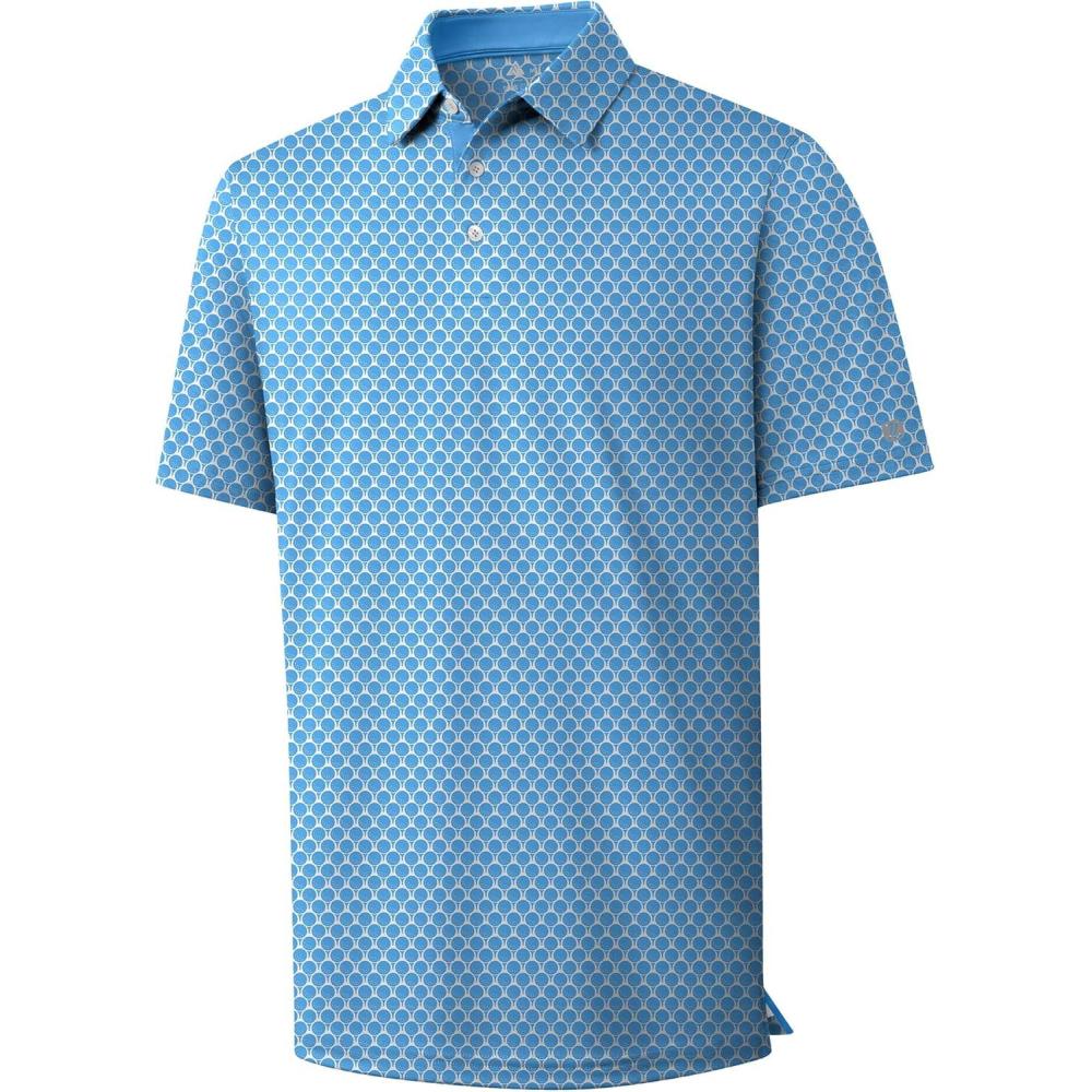 imageZITY Mens Golf Polo Shirt Short Sleeve Performance Moisture Wicking Collared Print Shirt for Golf and Casual WearMoon Blue Golf
