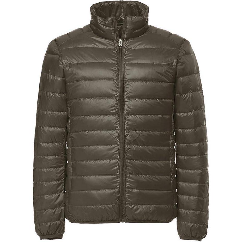 imageZITY Mens Lightweight Puffer Winter Jacket Hooded Insulated Puffy Coat for Snow Ski Hiking Travel Green L
