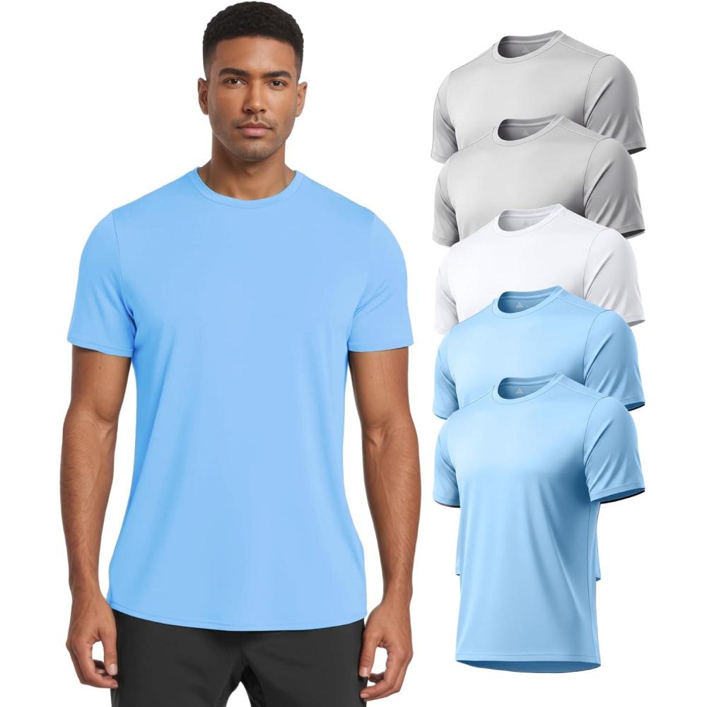 imageZITY Mens Rash Guard Short Sleeve TShirts UPF 50 Sun Workout Shirt with Uv Protection Fast Dry Shirt Water Shirts for Mens Fishing Tee Workout Shirts M