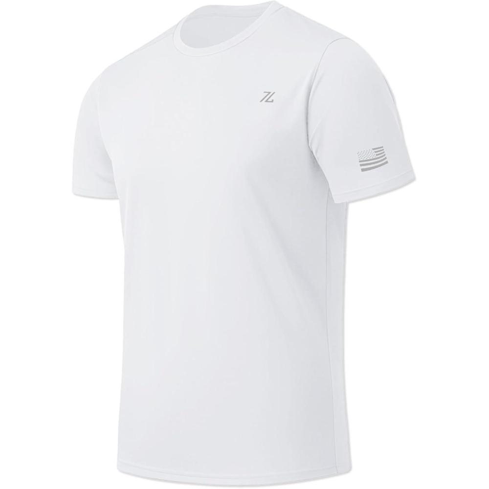 imageZITY Mens Swim Shirt Short Sleeve UPF 50 Sun Protection Fishing Rash Guard TShirts Lightweight Workout Running ShirtsWhite