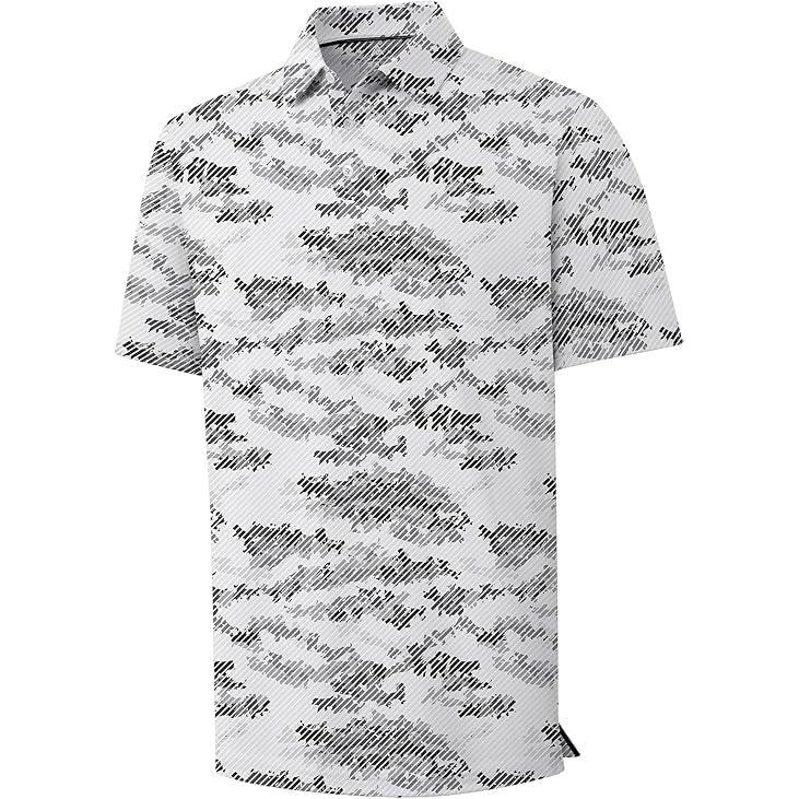 imageZITY Select Mens Golf Shirts Short Sleeve Print Performance Polo Moisture Wicking Casual Collared Golf Shirts for MenGraywhite Striped Camouflage