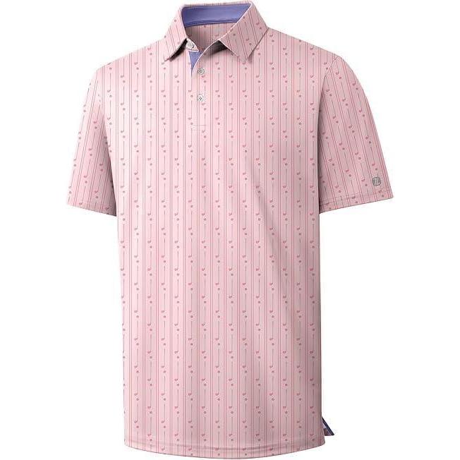 imageZITY Select Mens Golf Shirts Short Sleeve Print Performance Polo Moisture Wicking Casual Collared Golf Shirts for MenPink Golf Club