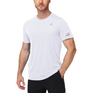 Swim T-Shirts for Men UPF 50+ Sun Protection Rash Guard, Fast Dry Moisture Wicking for Athletic Activities & Fishing(White)