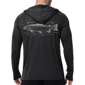 ZITY Fishing Shirts for Men UPF 50+ Sun Protection Hoodie Long Sleeve Rash Guard Lightweight UV Shirt Swimming Hiking(Dark Grey)