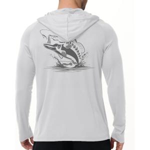 ZITY Fishing Shirts for Men UPF 50+ Sun Protection Hoodie Long Sleeve Rash Guard Lightweight UV Shirt Swimming Hiking(White)