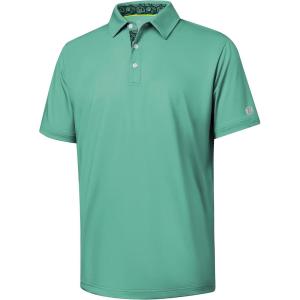ZITY Golf Shirts for Men Short Sleeve Moisture Wicking Solid Performance Designed Print Collared Casual Polo Shirt(Green)