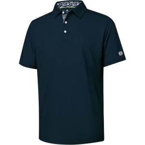 ZITY Golf Shirts for Men Short Sleeve Moisture Wicking Solid Performance Designed Print Collared Casual Polo Shirt(Navy)