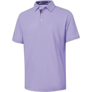 ZITY Golf Shirts for Men Short Sleeve Moisture Wicking Solid Performance Designed Print Collared Casual Polo Shirt(Purple)