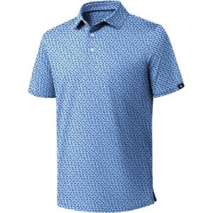 ZITY Golf Shirts for Men Short Sleeve Print Polo Shirt Moisture Wicking Regular Fit Casual Beach Polo(Blue Puppy)