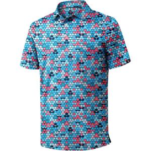 ZITY Golf Shirts for Men Short Sleeve Print Polo Shirt Moisture Wicking Regular Fit Casual Beach Polo(Colored Sunglasses)
