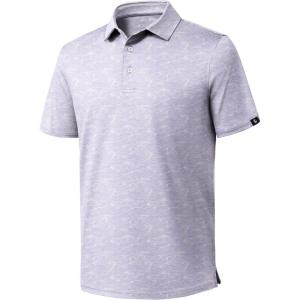 ZITY Golf Shirts for Men Short Sleeve Print Polo Shirt Moisture Wicking Regular Fit Casual Beach Polo(Mauve Line)