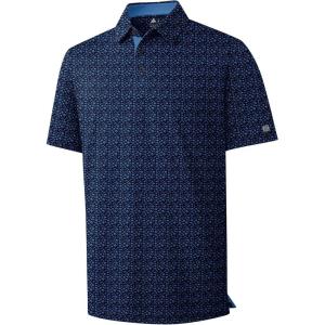 ZITY Men’s Golf Polo Shirt Short Sleeve Performance Moisture Wicking Collared Print Shirt for Golf and Casual Wear(Navy Little Daisy)