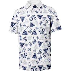 ZITY Men’s Golf Polo Shirt Short Sleeve Performance Moisture Wicking Collared Print Shirt for Golf and Casual Wear(Z-geometry Sports)