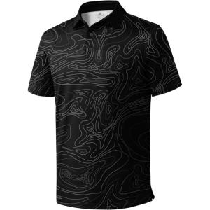 ZITY Men’s Golf Polo Shirt Short Sleeve Performance Moisture Wicking Collared Print Shirt for Golf and Casual Wear(Z-line)