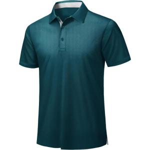 ZITY Mens Golf Polo Shirts Short Sleeve Quickly Dry Performance Collared Polo Tennis Casual Shirt for Men(Dark Blue)