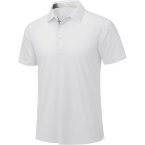 ZITY Mens Golf Polo Shirts Short Sleeve Quickly Dry Performance Collared Polo Tennis Casual Shirt for Men(White)